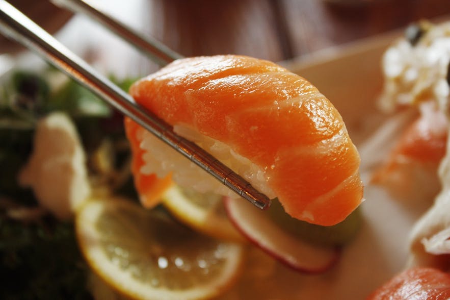 Norwegian salmon in sushi