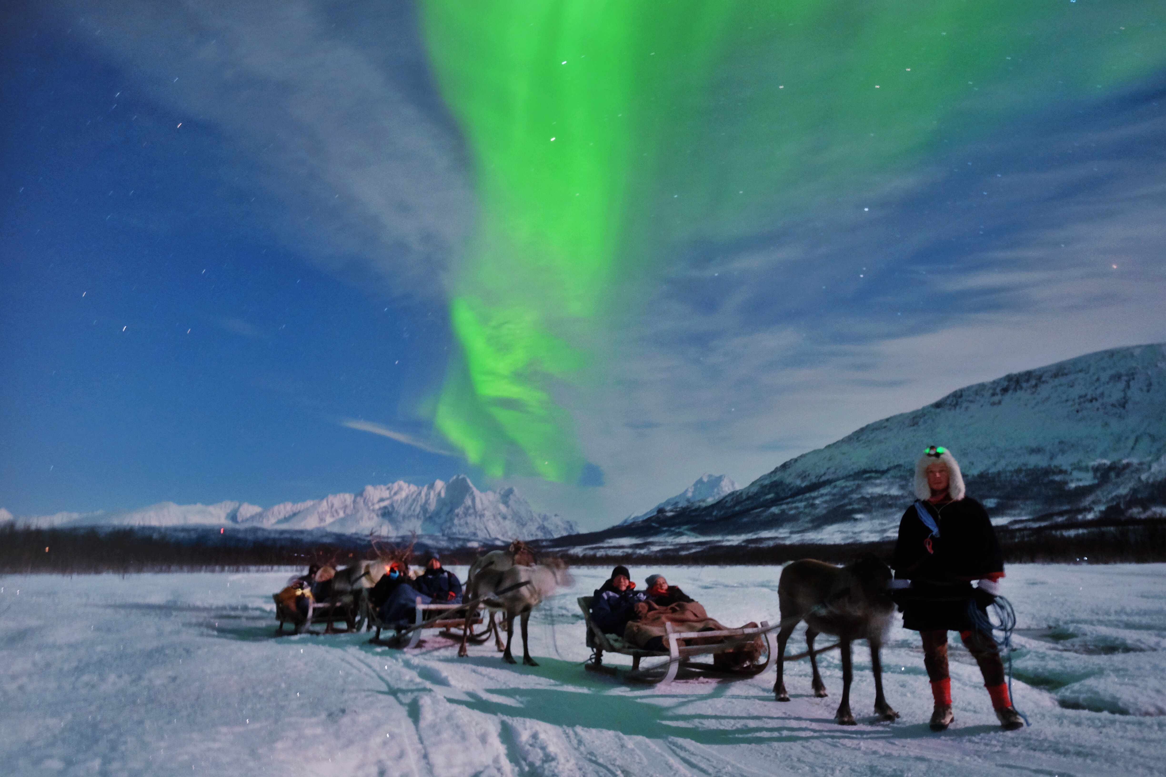 Northern Lights and Reindeer Sledding with Sami Guides